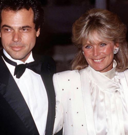 George Santo Pietro with actress Linda Evans in the 1980s